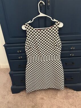 The Limited Navy and White Geometric Mini Dress